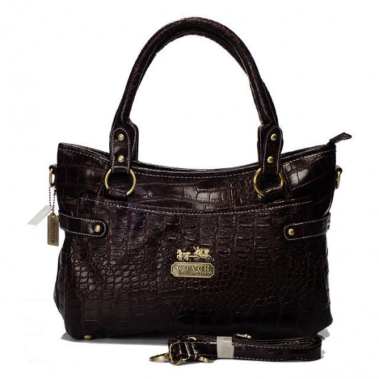 Coach In Embossed Medium Coffee Satchels BIX - Click Image to Close